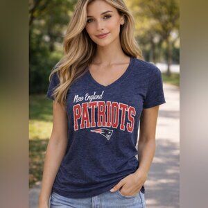 🏈 GAME DAY SALE NFL Team Apparel Patriots Women's Blue/Gray Shirt Size M